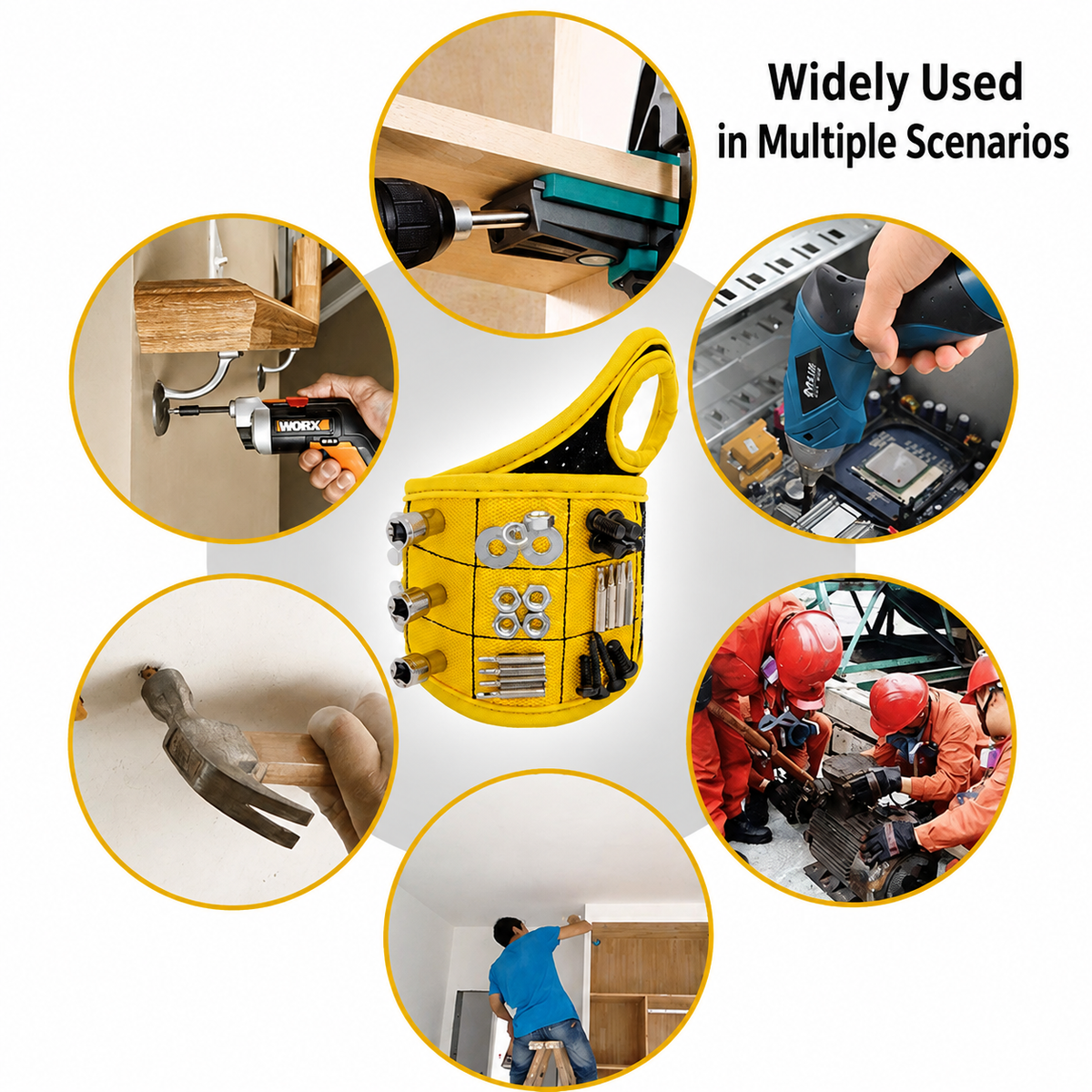 🧲 Magnetic Tool Wristband – Hands-Free Holder for Screws, Bits, Nuts & Bolts