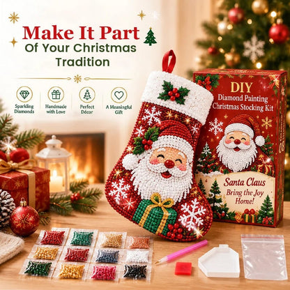 🎄 DIY-Diamantmalerei-Weihnachtsstrumpf-Set | 6 festliche Designs
