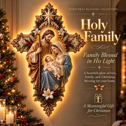 ✨ Holy Light Cross™ – Christmas Blessing Collection | Faith, Love & Protection for Your Home