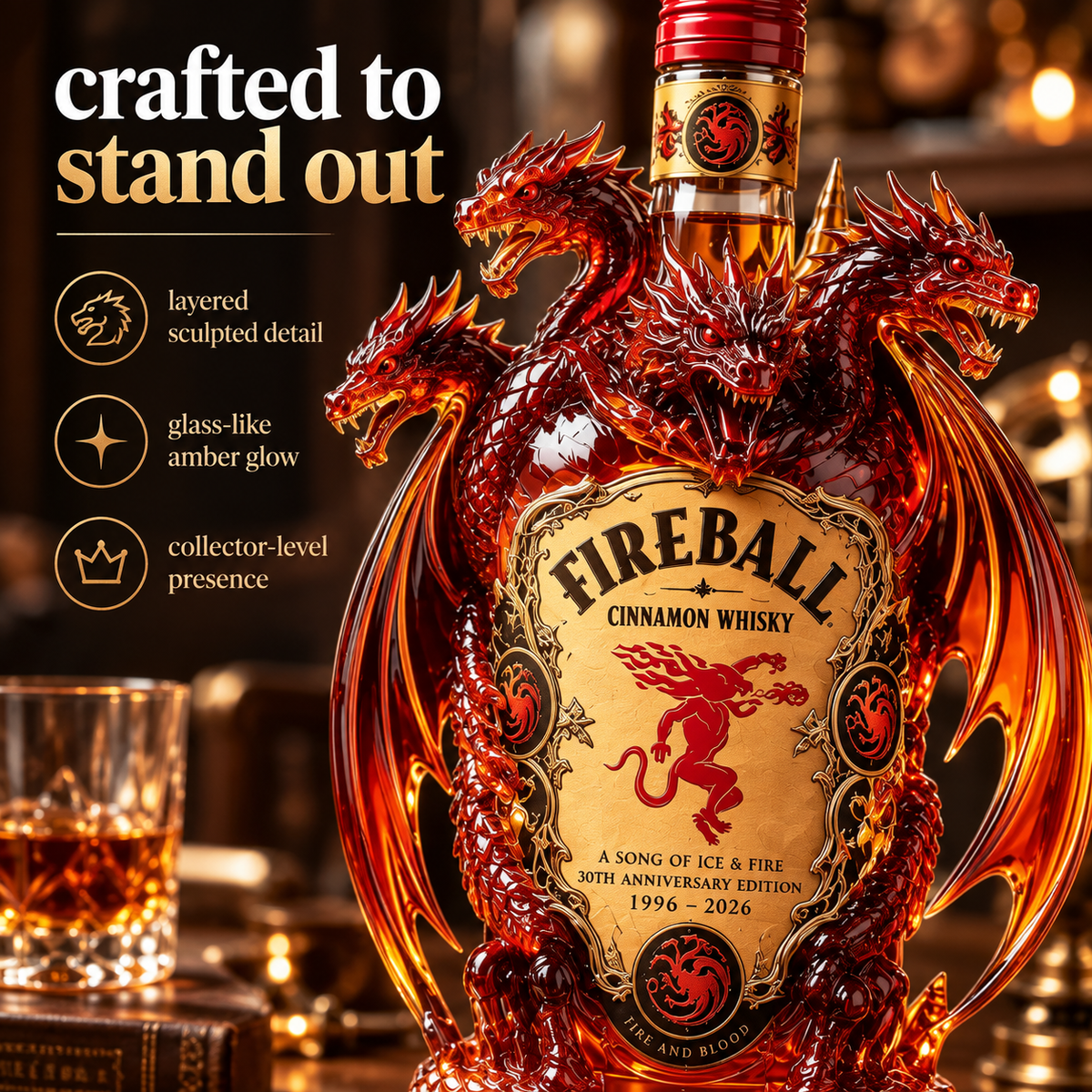 🐉 Legendary Dragon Collector Bottle™ – Sculpted Multi-Head Dragon Display for Home Bar & Gifting