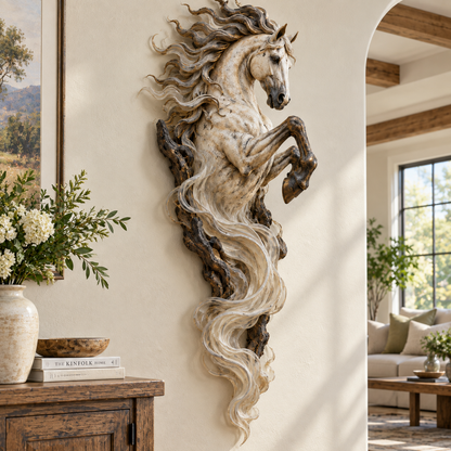 ✨ Celestial Flame™ Unicorn Wall Sculpture – Sculptural Beauty by Day, Warm Magic by Night
