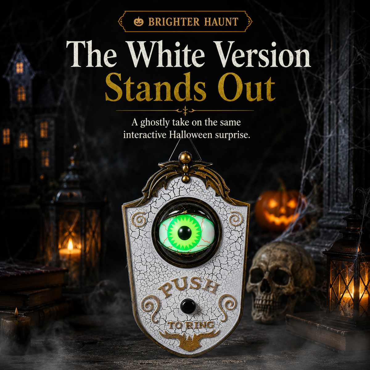 🔔 Ring If You Dare Halloween Doorbell – Glowing Moving Eye Haunted Door Decor