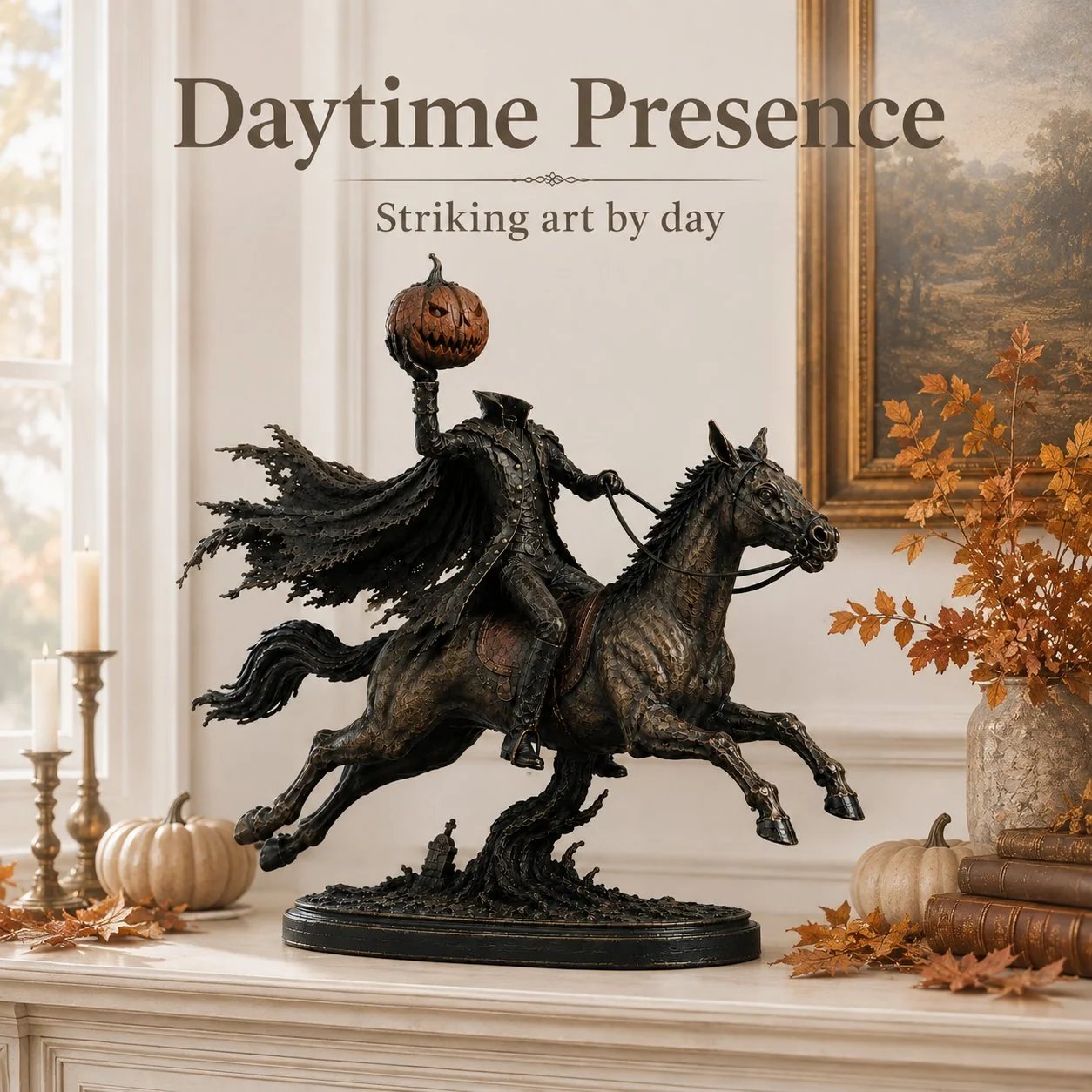 Midnight Chase Headless Horseman LED Statue - Halloween Decor