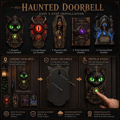 🎃 Halloween Sale 49% OFF – Haunted Interactive Doorbell Collection | Creepy Light-Up Front Door Decor