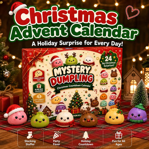 🎄 24-Day Mystery Dumpling Squishy Advent Calendar – Christmas Countdown Surprise Toys