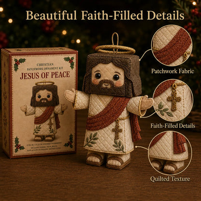 🔥Last day with huge discounts! – ✝️ Beginner-Friendly DIY Christian Block Figure Patchwork Ornament Kit Collection | Complete Kit with Pre-Cut Fabrics, Padded Ornament Form & Step-by-Step Guide Included 💕