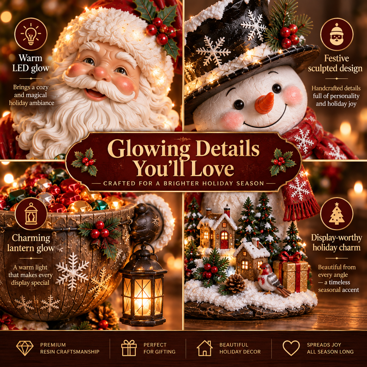 🎄 Christmas Sale – 50% OFF ✨ Lighted Christmas Candy Bowl Collection – 5 Festive Holiday Designs