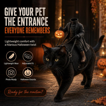 😺The Headless Horseman Rider Pet Costume🎃