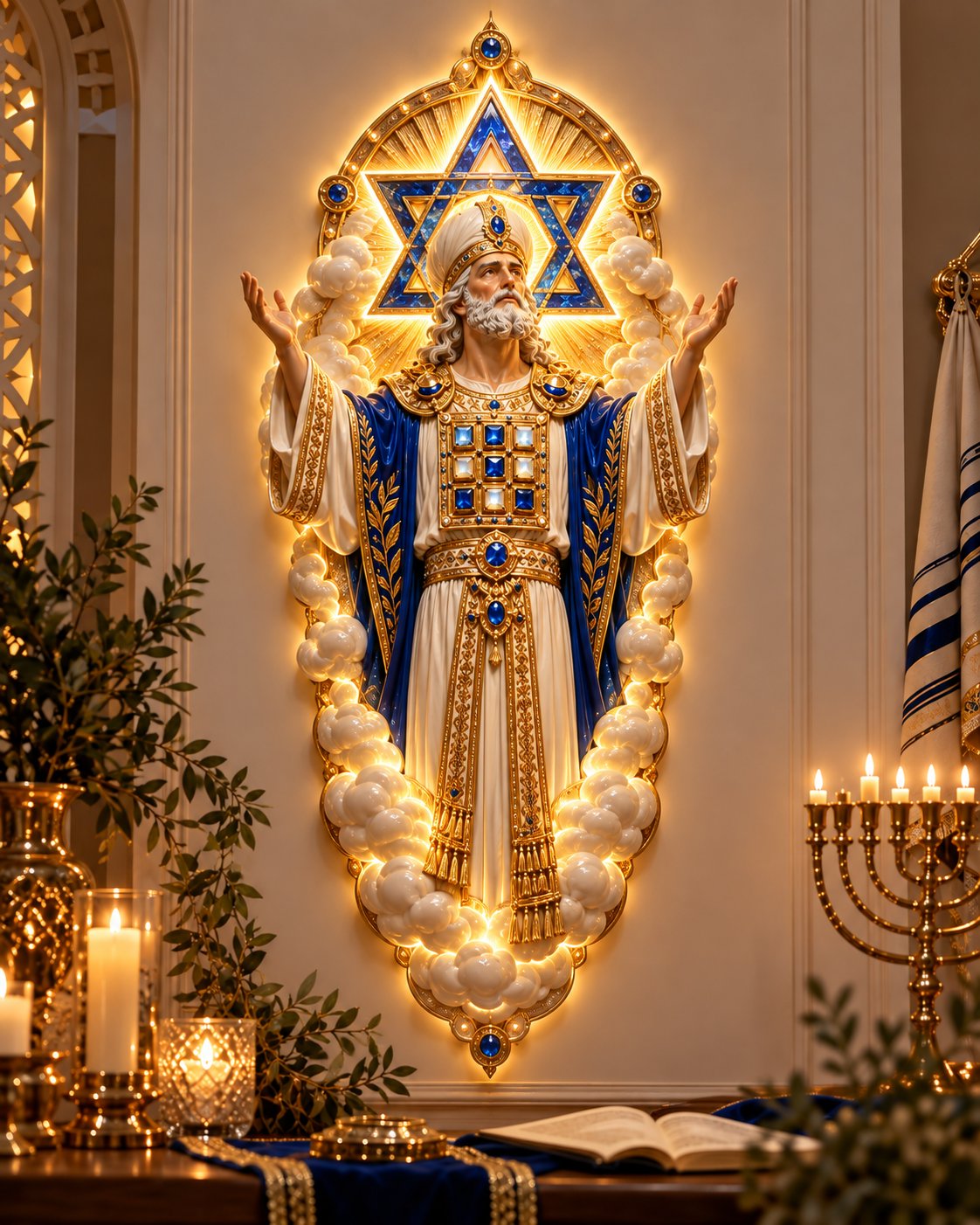 ✡️Jewish Heritage Illuminated Wall Art – High Priest Inspired Design