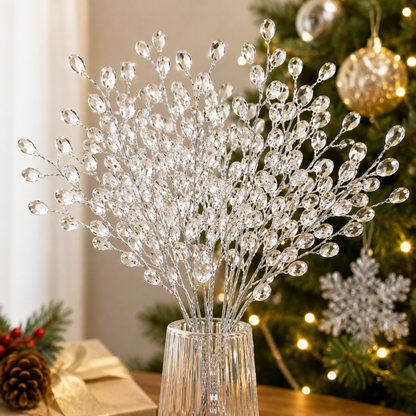 ✨ Crystal-Look Berry Sprays for Christmas Trees 🎄 – Flexible Holiday Picks for Wreaths, Vases & Garlands
