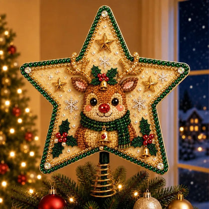 🔥Last day with huge discounts!🎄🎅Pearl Diamond Art Christmas Tree Topper Kit