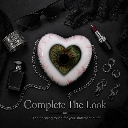 🔥Last Day 49% OFF – Gothic Heart Eye Crossbody Bag | Dark Statement Purse