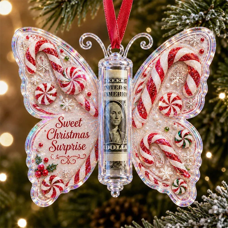 🦋💵 Christmas Cash Gift Butterfly Ornament – Holiday Money Holder Keepsake 🎄✨