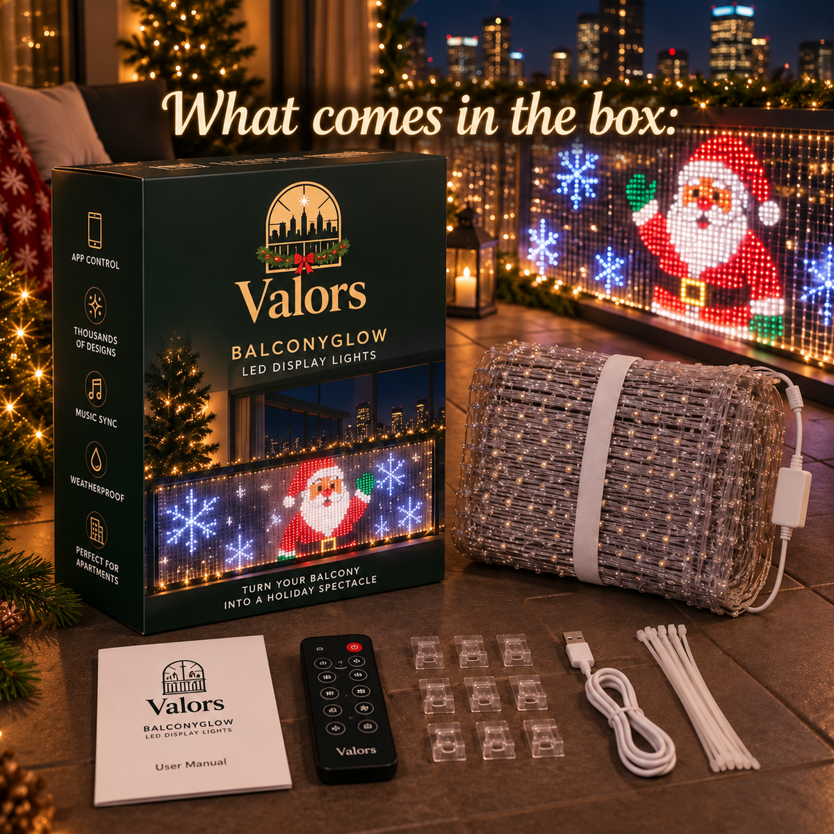 🎄 Smart Christmas Curtain Lights™ – App-Controlled Animated Holiday Window Display