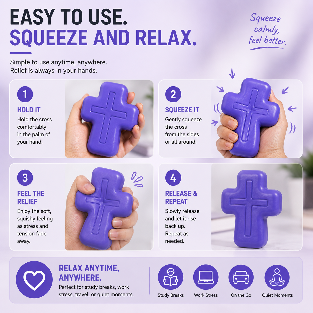 🔥Buy 1 Get 1 Free✝️ Faith-Inspired Cross Squishy – Soft, Odor-Free & Satisfying Squeeze Toy
