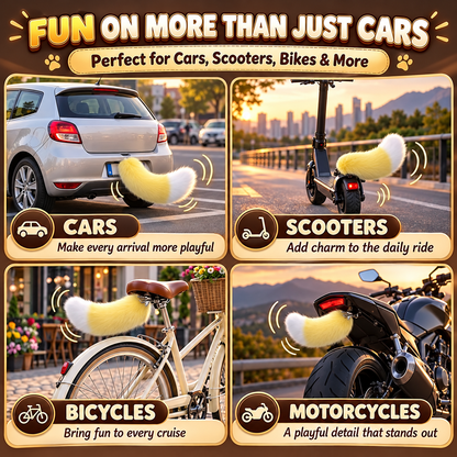 🥳2026 HOT SALE-🐾 Remote Control Moving Car Tail – USB Rechargeable Fluffy Vehicle Decoration