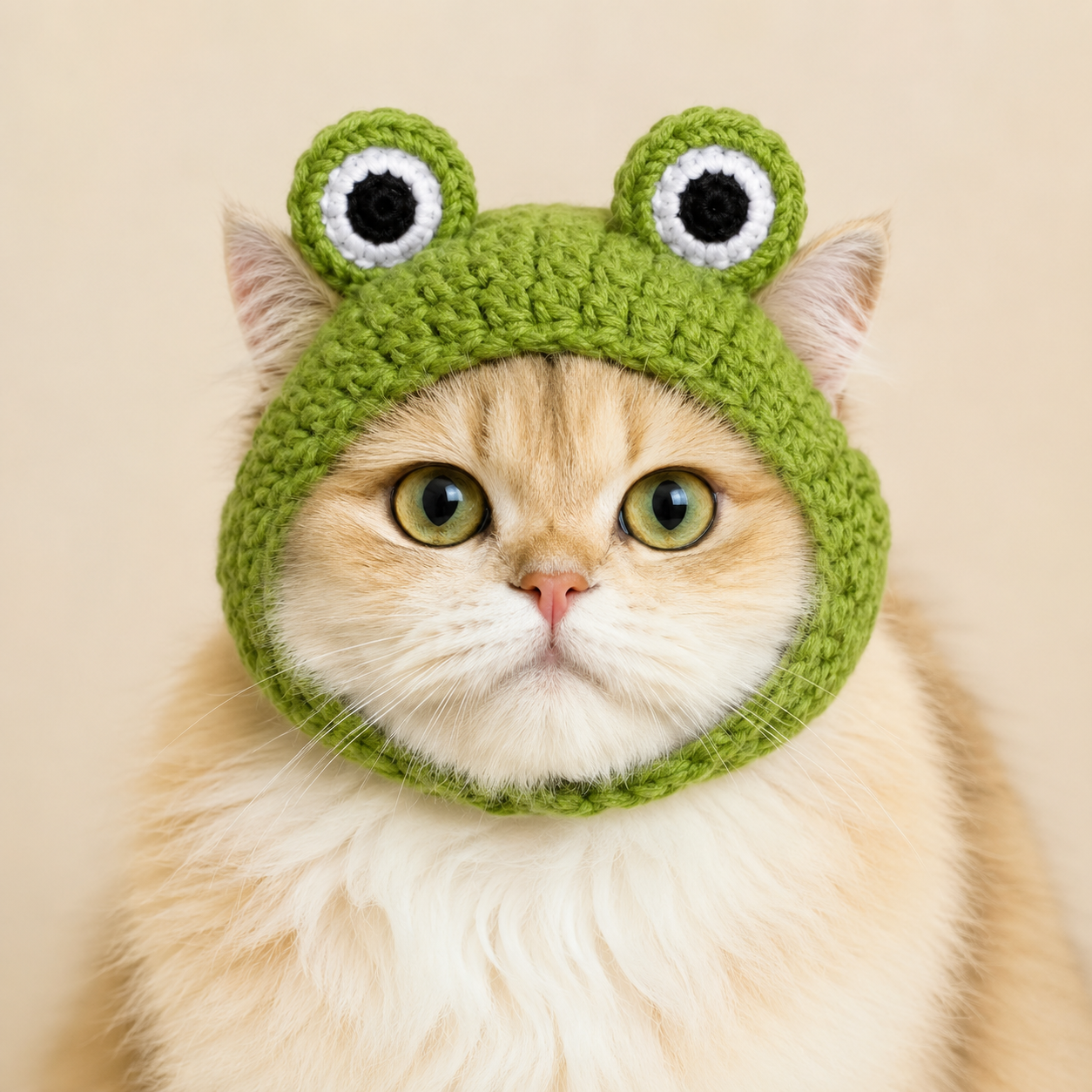 Handmade Crochet Pet Hat – Cute Character Bonnet for Cats
