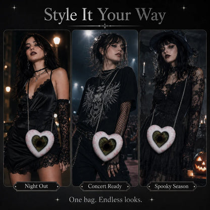 🔥Last Day 49% OFF – Gothic Heart Eye Crossbody Bag | Dark Statement Purse