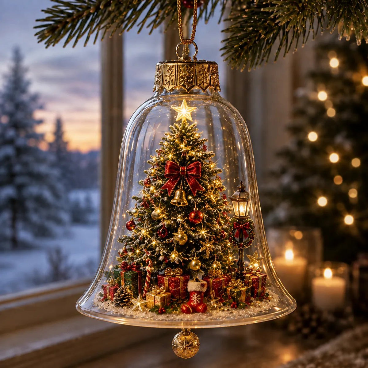 ✨🎄 Illuminated Christmas Story Ornament – Light‑Up Mini Holiday Scene