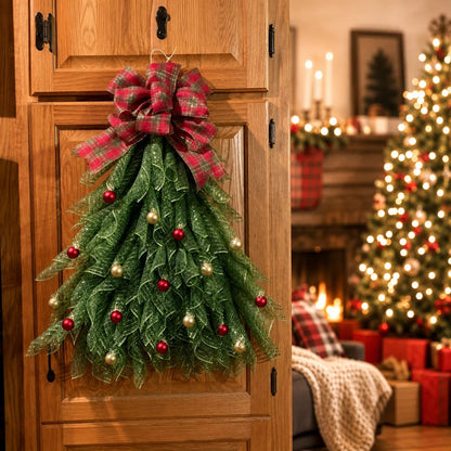 🎄 Christmas Sale – Light-Up Christmas Tree Door Wreath | Festive Front Door Decor
