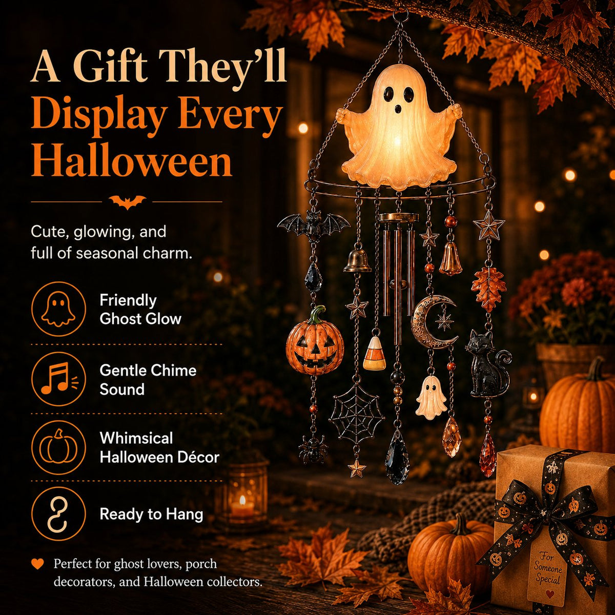 🔥 New Arrival Launch Sale - 49% OFF —👻 Haunted Glow Ghost Wind Chime