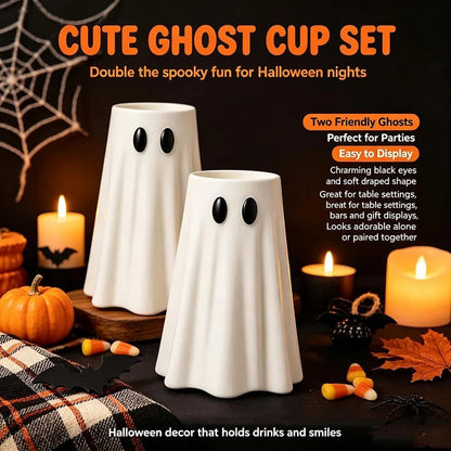 👻Halloween Ghost Witch Hat Tumbler Straw Cup