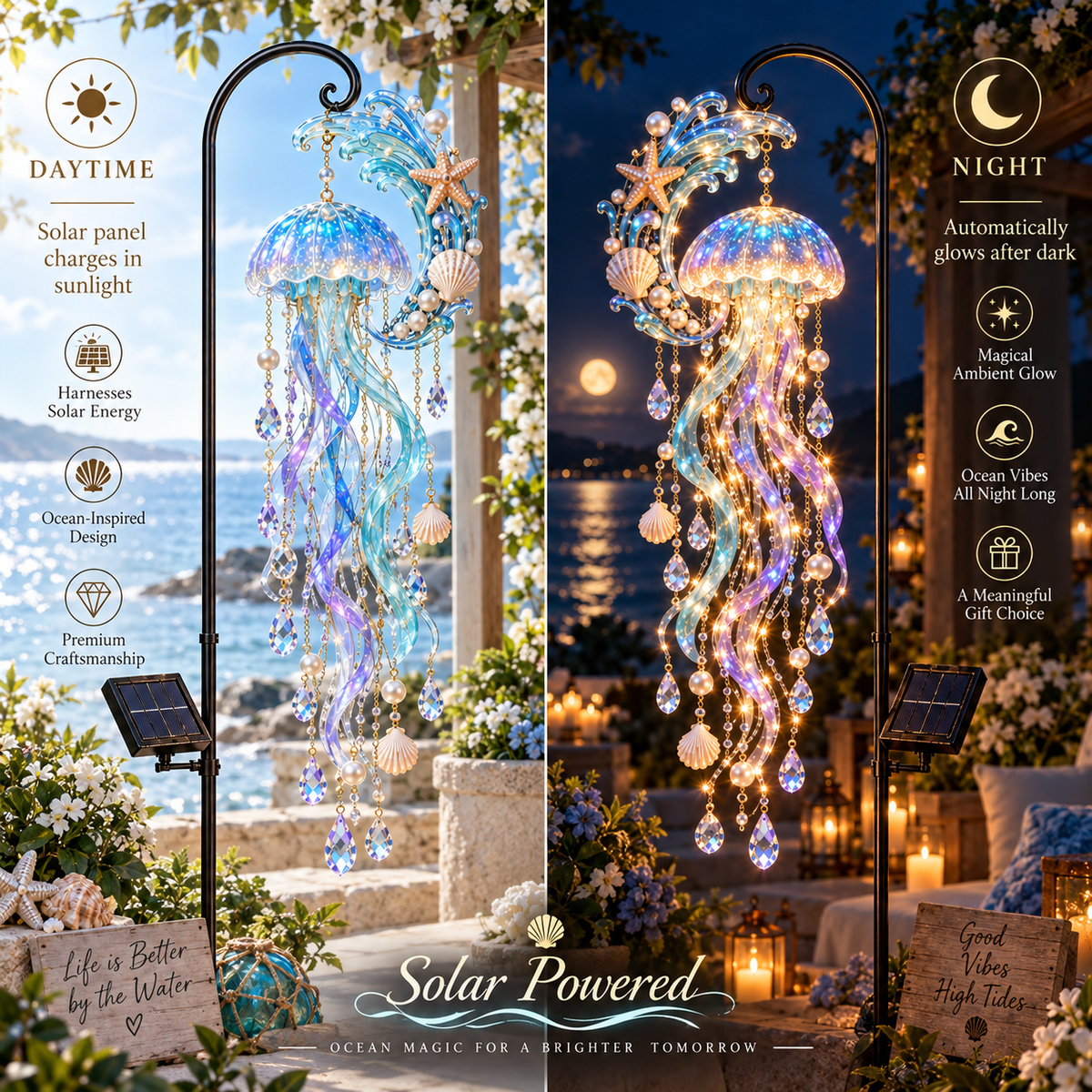 🌊Ocean Spirit Solar Cascade™ -Bring the Magic of the Ocean Into Your Garden