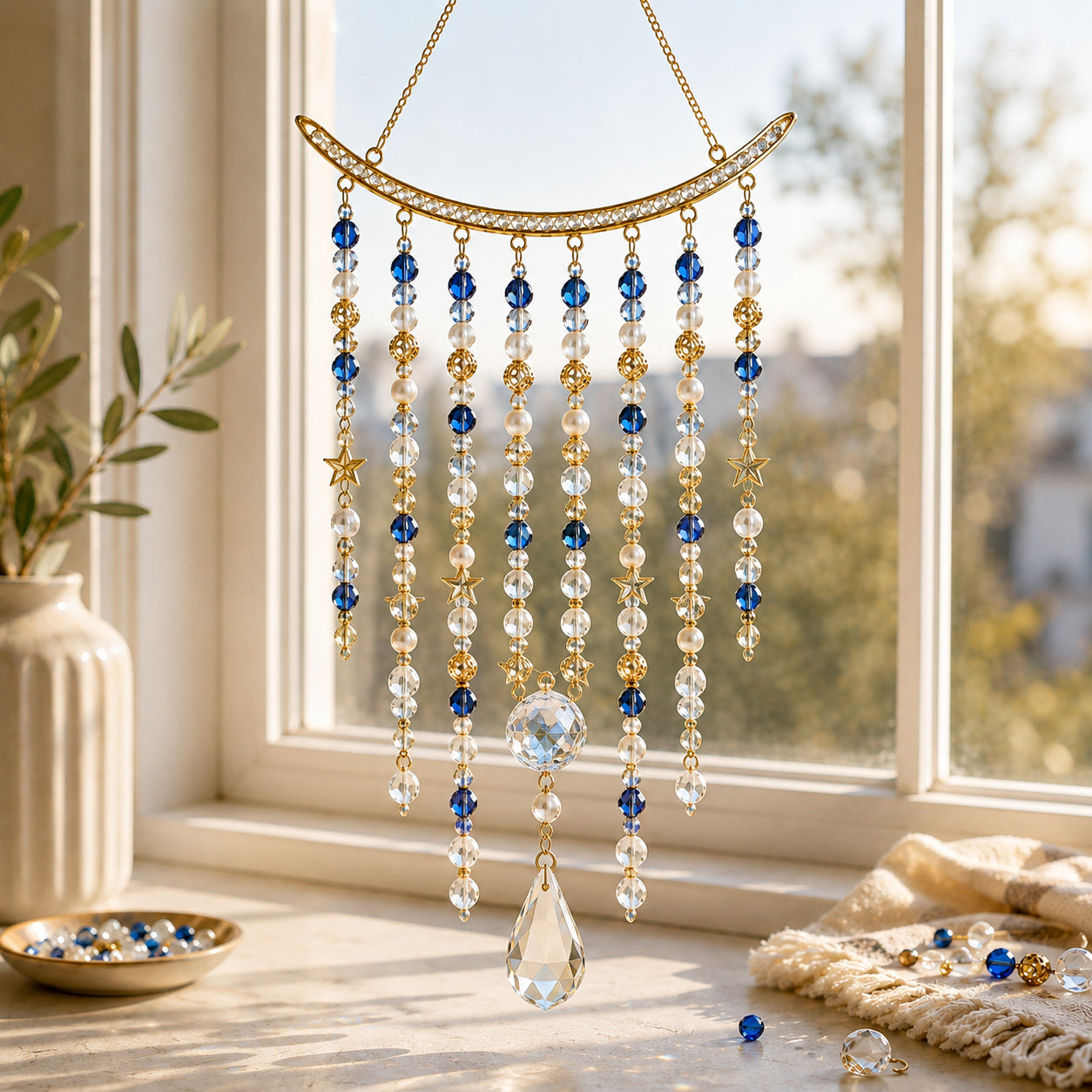 🔥Hot Sale - 50% OFF🔥🕎 DIY Hanukkah Beaded Suncatcher Kit Create Your Own Festival of Lights Window Décor