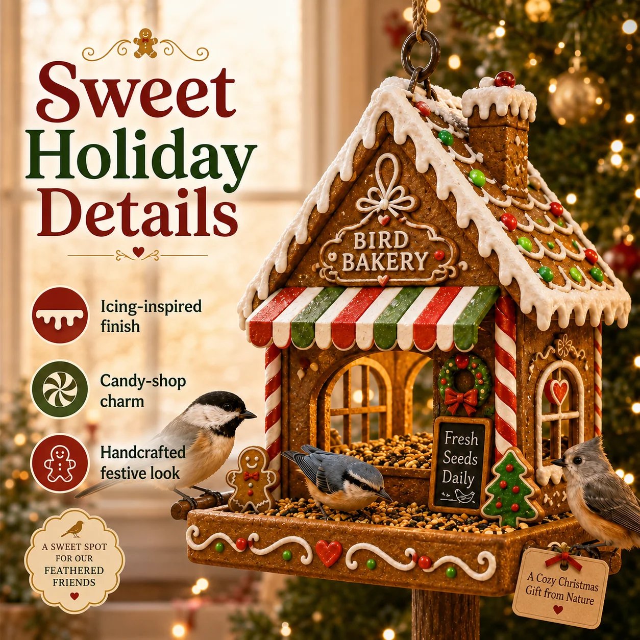🔥Hot Sale - 50% OFF🔥✨🎄 Christmas Bird Feeder Collection™ – Festive Hanging Garden Feeders for Wild Birds