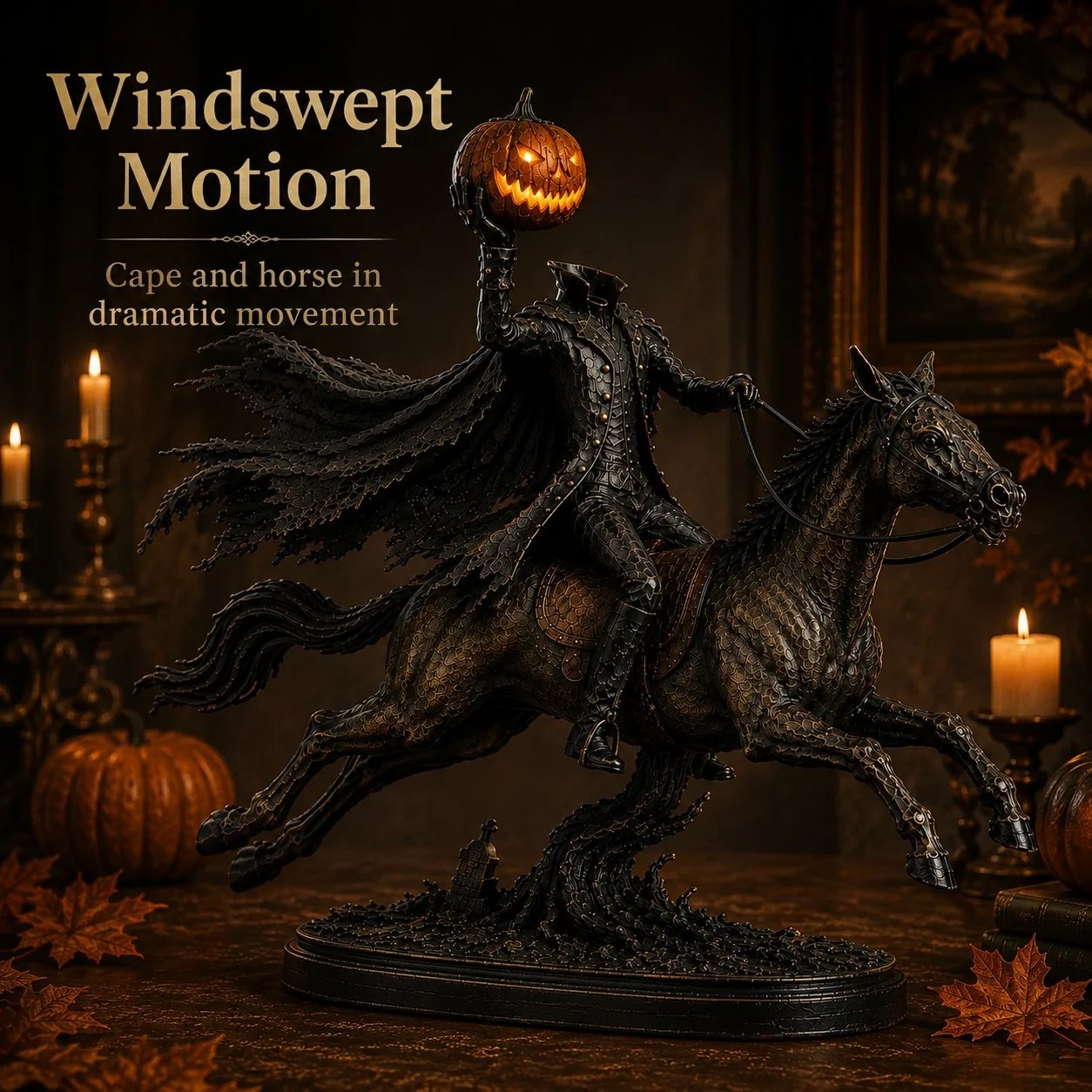 Midnight Chase Headless Horseman LED Statue - Halloween Decor