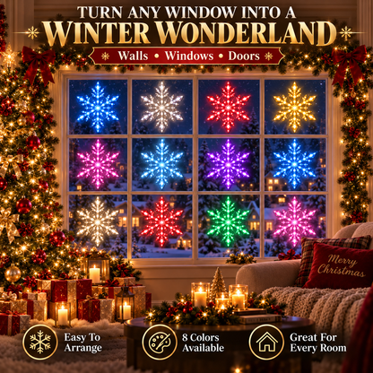 🎄 Christmas Sale 49% OFF❄️LED Snowflake Wall Light Set – Remote-Controlled Christmas Winter Decor