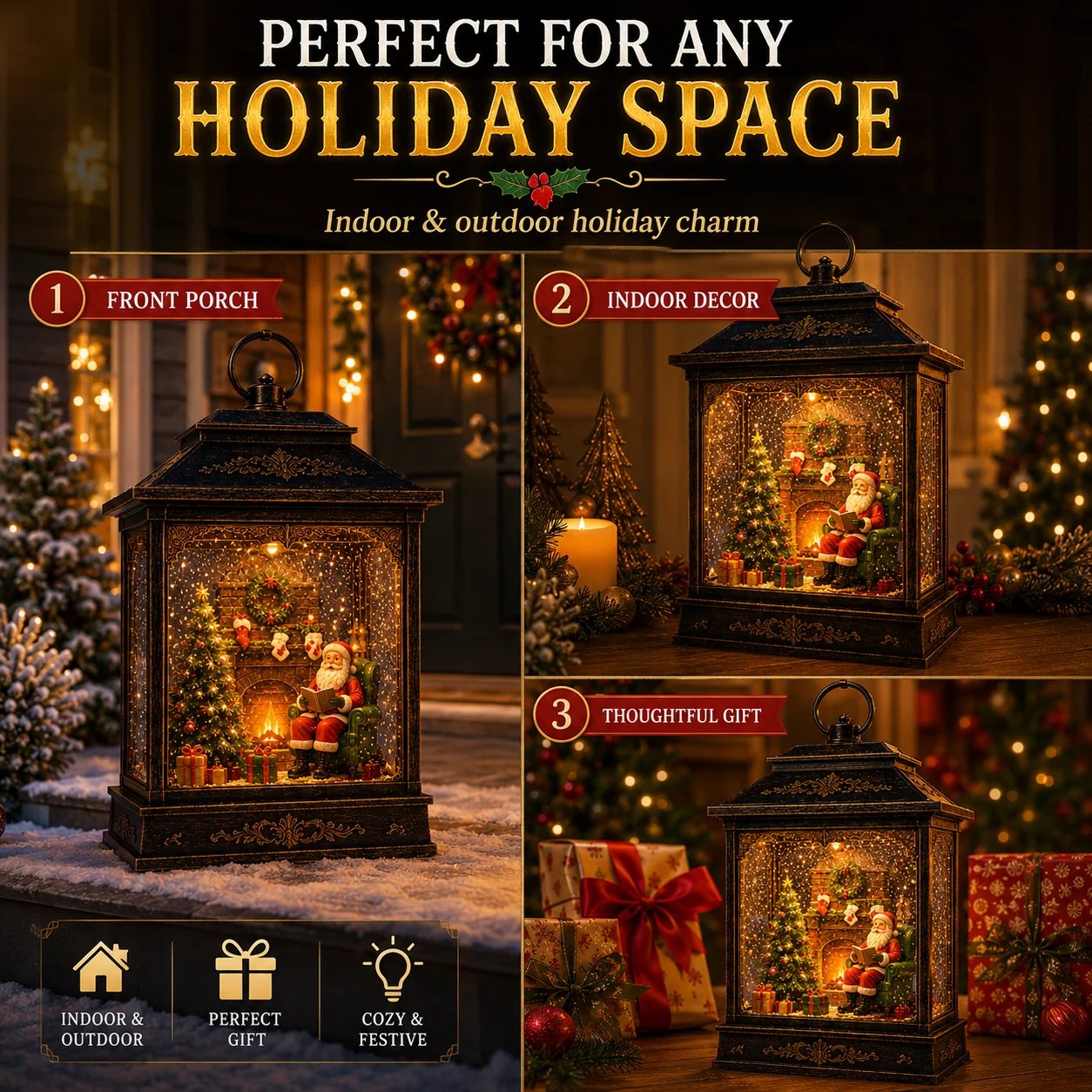 🎅 Santa’s Magical Fireplace Lantern-🎄 Bring the Magic of Christmas Home ✨