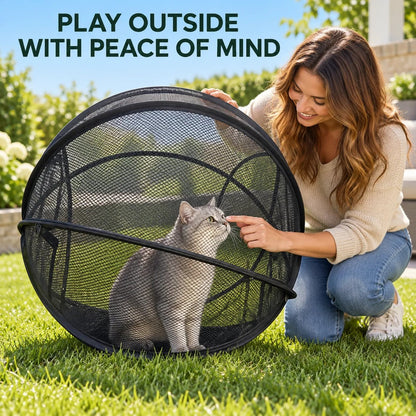 🐱 Pop Up Cat Playpen | 32-Inch Breathable Mesh Enclosure for Indoor & Outdoor Use 🌿
