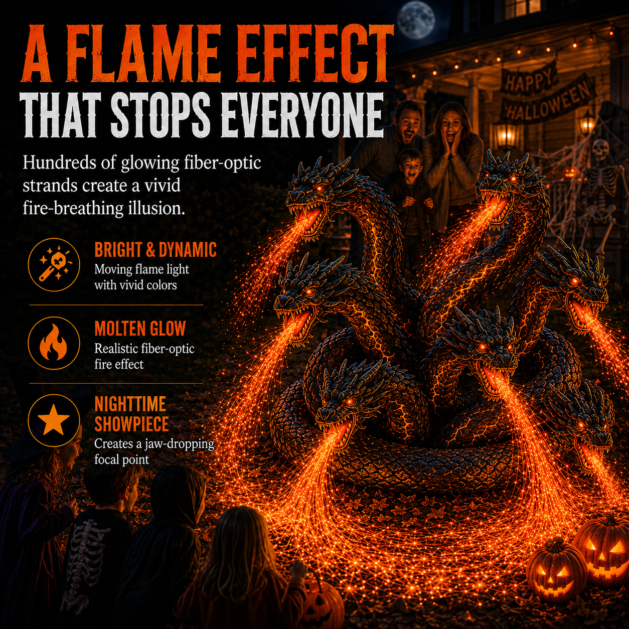 Orochi glowing fire breathing light effect