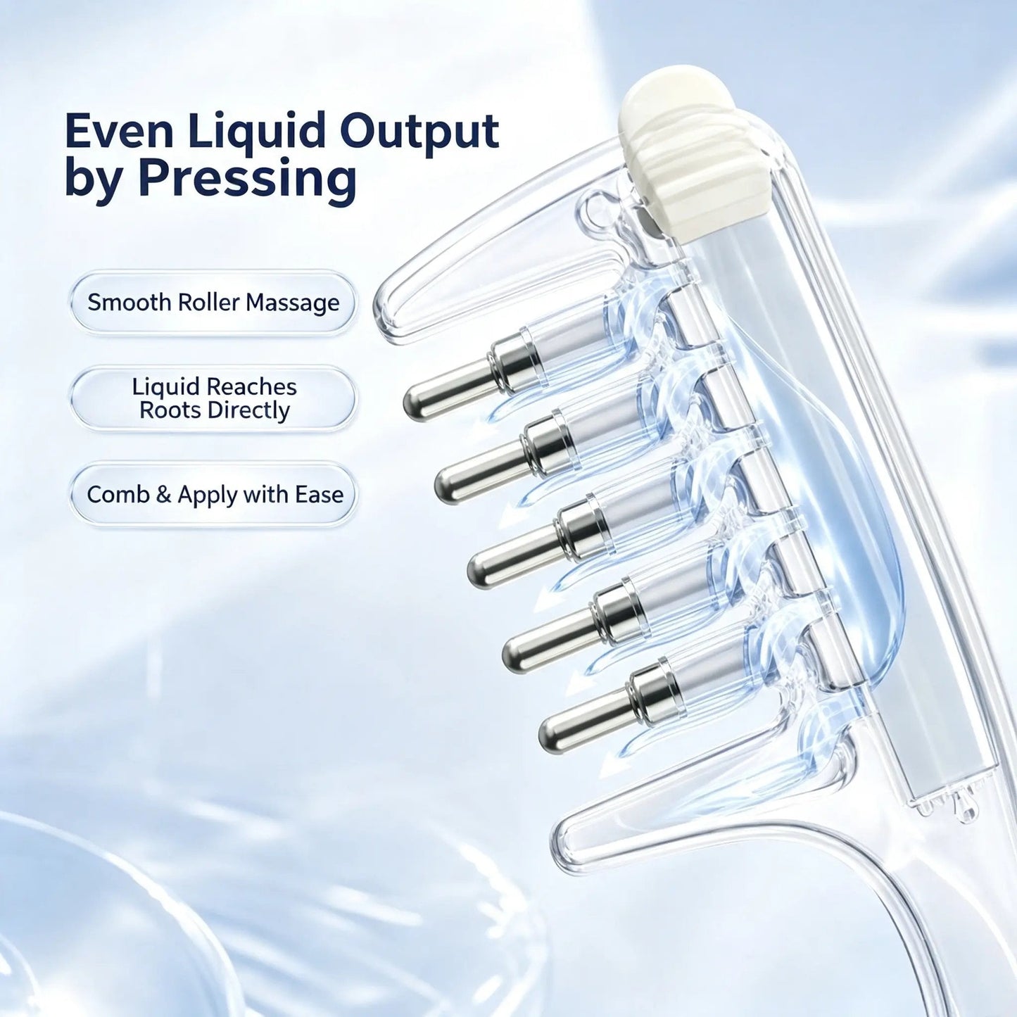 💧Refillable Scalp Oil Applicator Comb – Evenly applies serum to the roots.