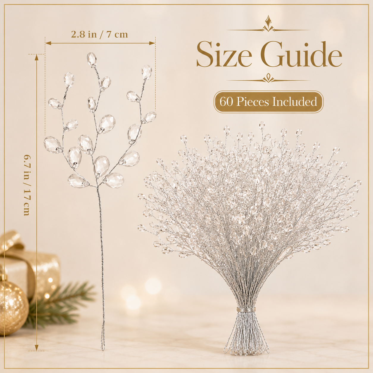 ✨ Crystal-Look Berry Sprays for Christmas Trees 🎄 – Flexible Holiday Picks for Wreaths, Vases & Garlands