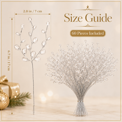 ✨ Crystal-Look Berry Sprays for Christmas Trees 🎄 – Flexible Holiday Picks for Wreaths, Vases & Garlands