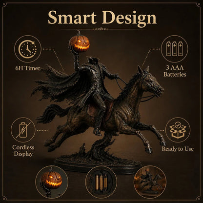 Midnight Chase Headless Horseman LED Statue - Halloween Decor