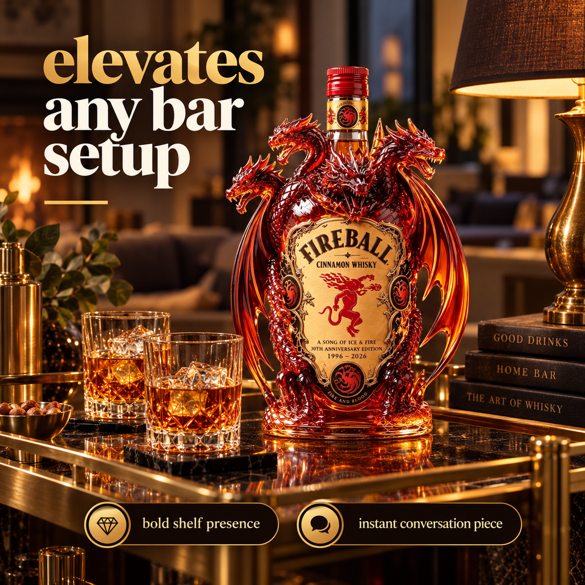 🐉 Legendary Dragon Collector Bottle™ – Sculpted Multi-Head Dragon Display for Home Bar & Gifting