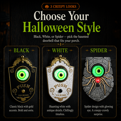 🔔 Ring If You Dare Halloween Doorbell – Glowing Moving Eye Haunted Door Decor