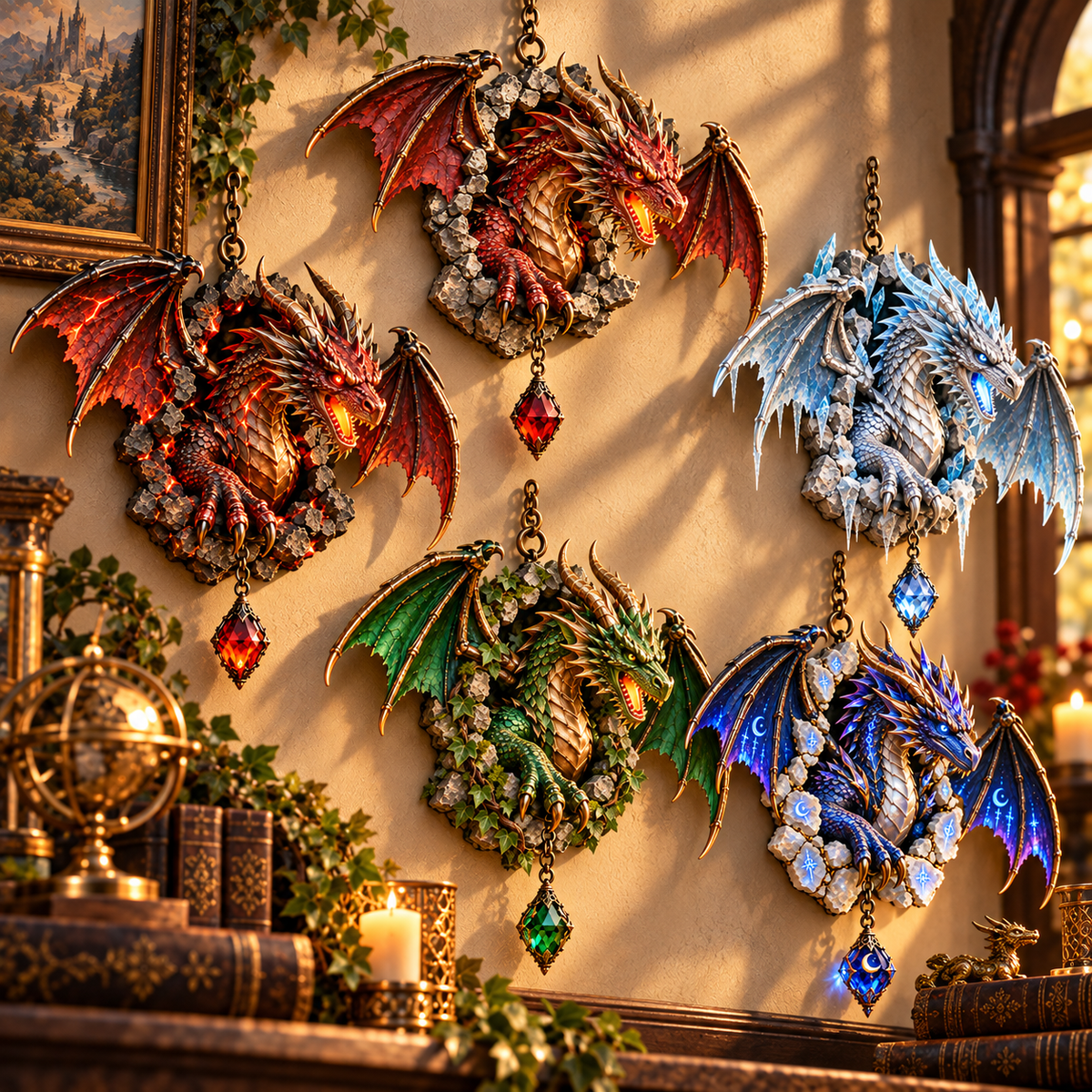 🐉 Dragon Rift Guardian™ – 3D Breakthrough Dragon Wall Sculpture | 5 Elemental Realms