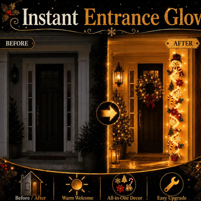 ⏳ Last Day 49% OFF 🥳2026 HOT SALE🥳– 🎄MerryCascade™ Glowing Christmas Door Hanger | 6 Festive Lighted Designs with Warm Glow ✨