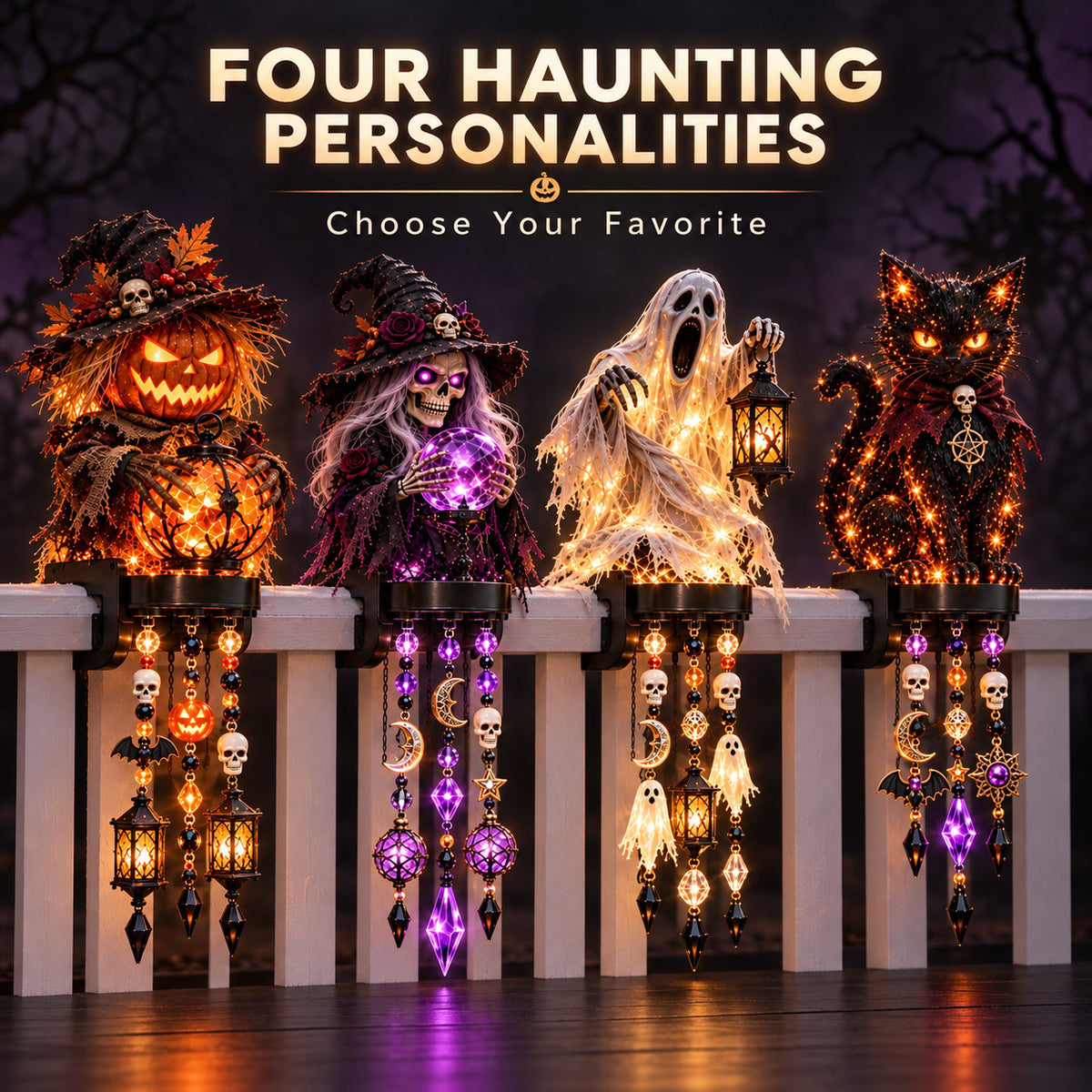 🎃 Halloween Character Glow Cascade Railing Lights