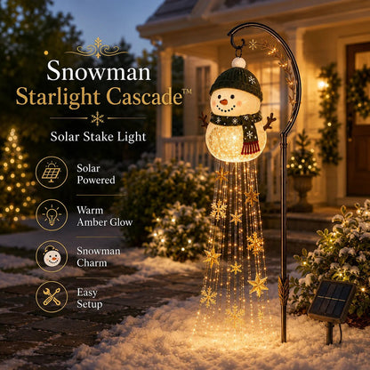☃️ Snowman Sparkle Cascade™ Solar Garden Light