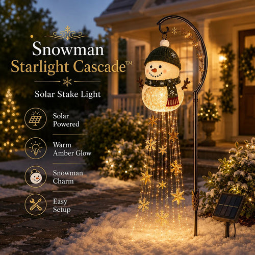 ☃️ Snowman Sparkle Cascade™ Solar Garden Light