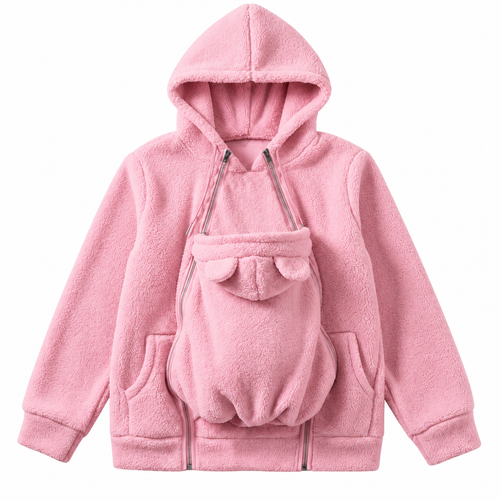 Women's fleece zipper 2-in-1 baby jacket