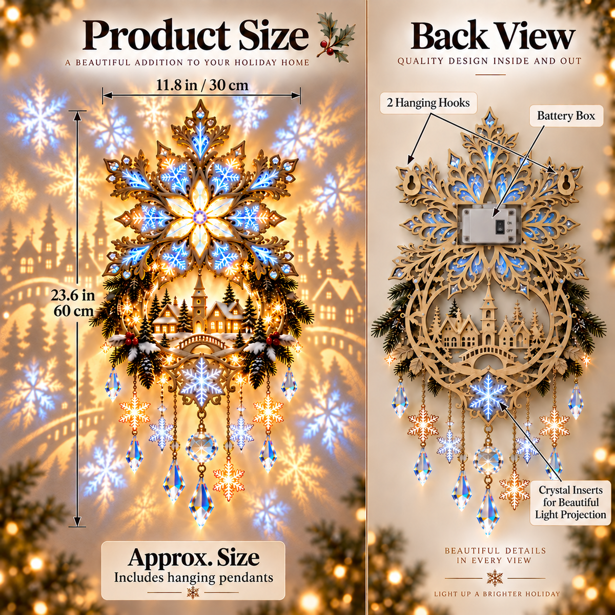 ❄️🎄Snowflake Village Projection Wall Light™ – Bring the Magic of Christmas Home
