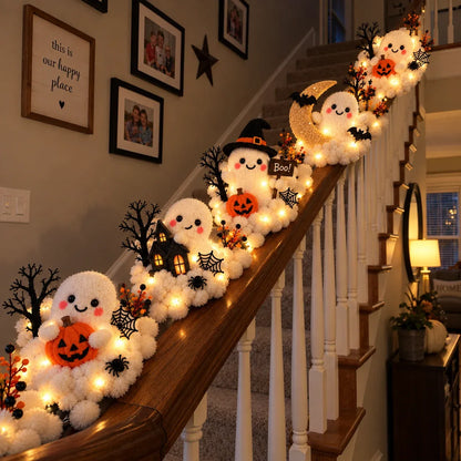 👻Glowing Ghost Staircase Decor | 5 Playful Halloween Characters For Railings, Mantels & Entryways 🎃