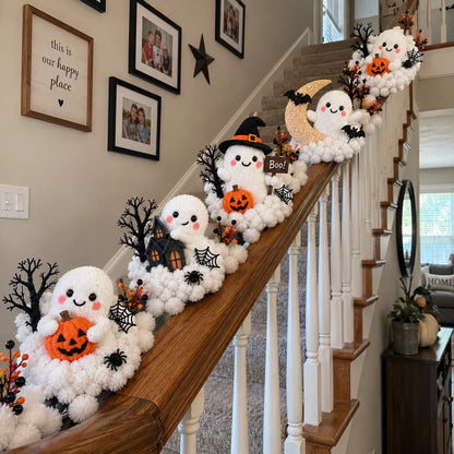 👻Glowing Ghost Staircase Decor | 5 Playful Halloween Characters For Railings, Mantels & Entryways 🎃