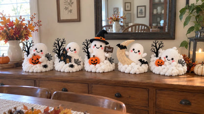 👻Glowing Ghost Staircase Decor | 5 Playful Halloween Characters For Railings, Mantels & Entryways 🎃